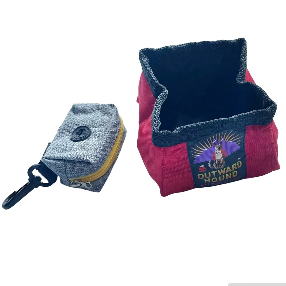 Pet Travel Bowl + Poop Bag Holder Outward Hound